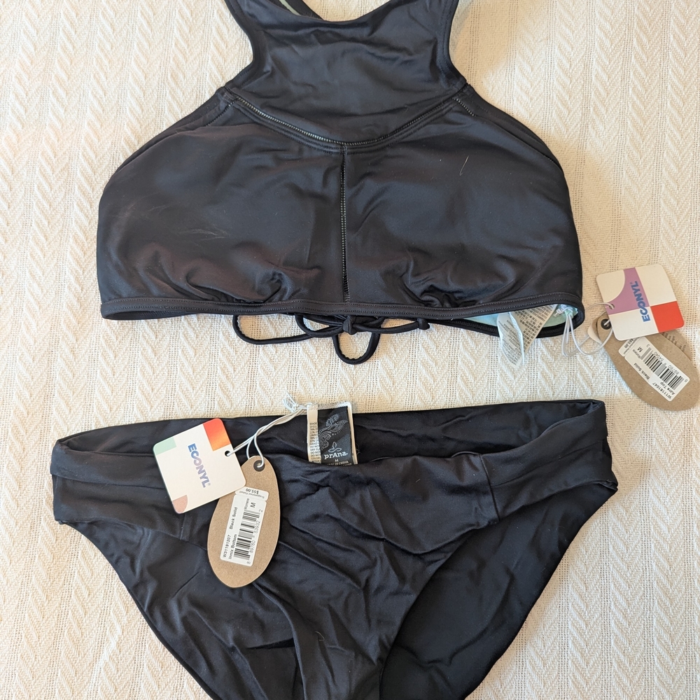 Prana Sleek Black Bikini Set, NWT